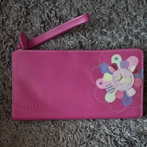 Radley Pink Floral Wristlet Clutch